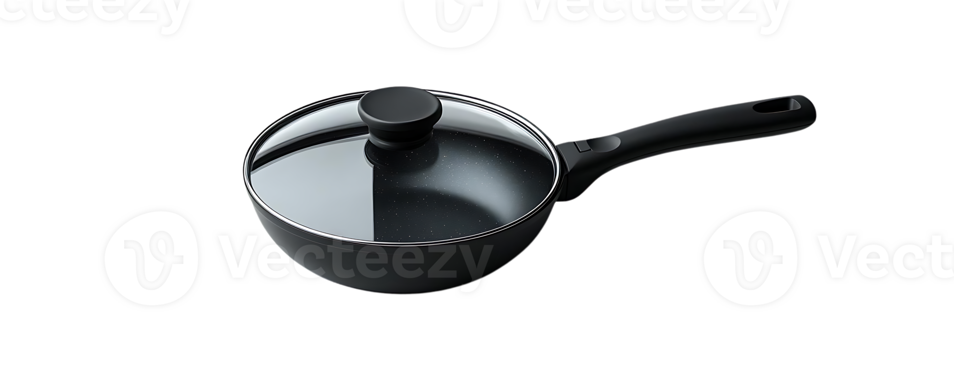 Black Saucepan with Glass Lid and Transparent Background png