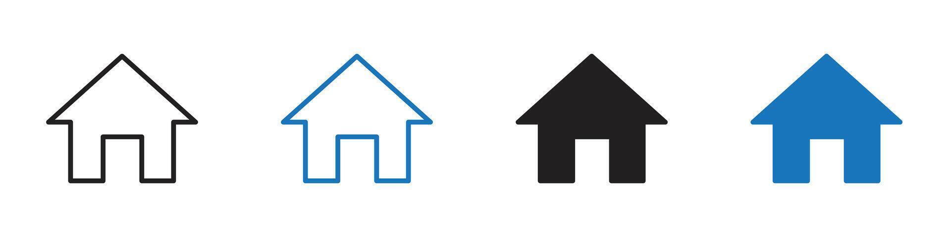 Home icon set outline vector