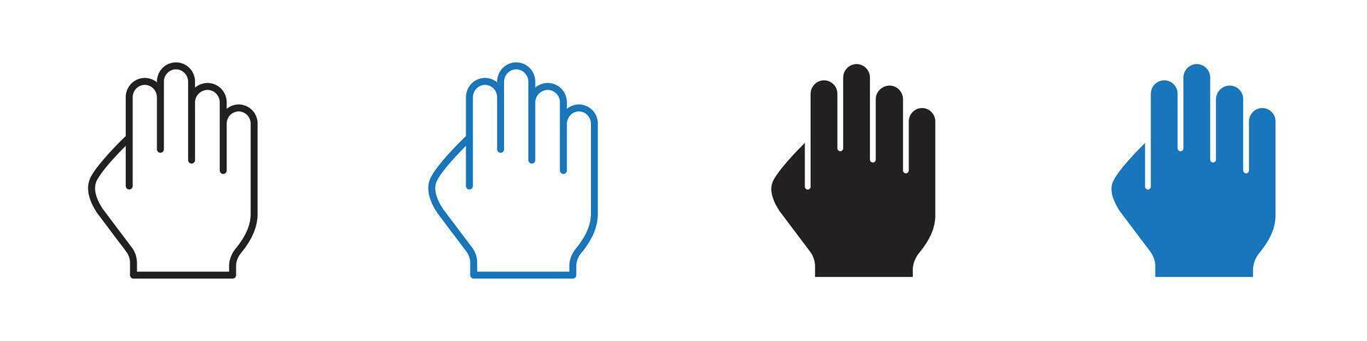 Hand icon set outline vector