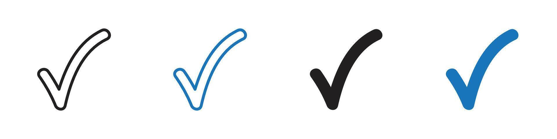 Check mark icon set outline vector
