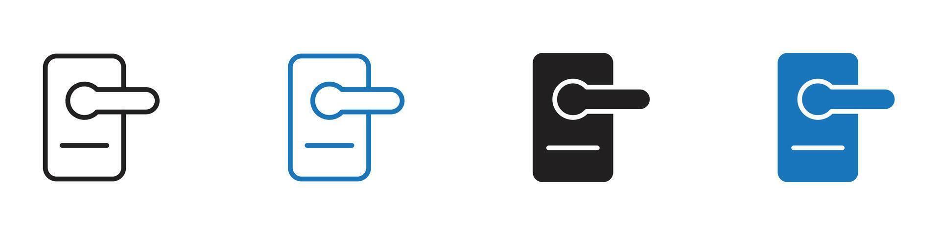 Door lock icon set outline vector
