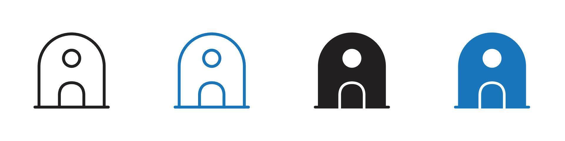 Cottage icon set outline vector