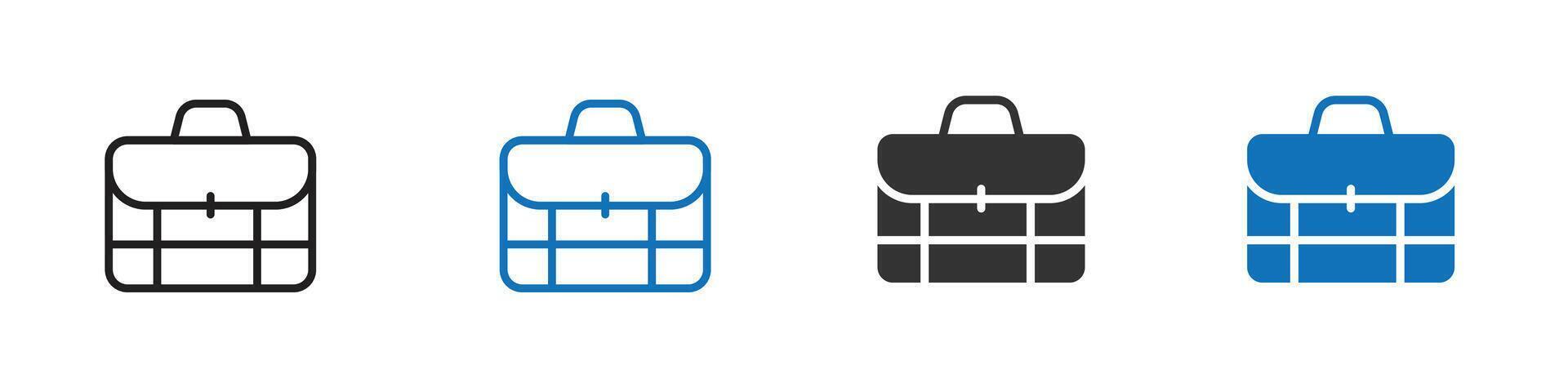 Briefcase icon set outline vector