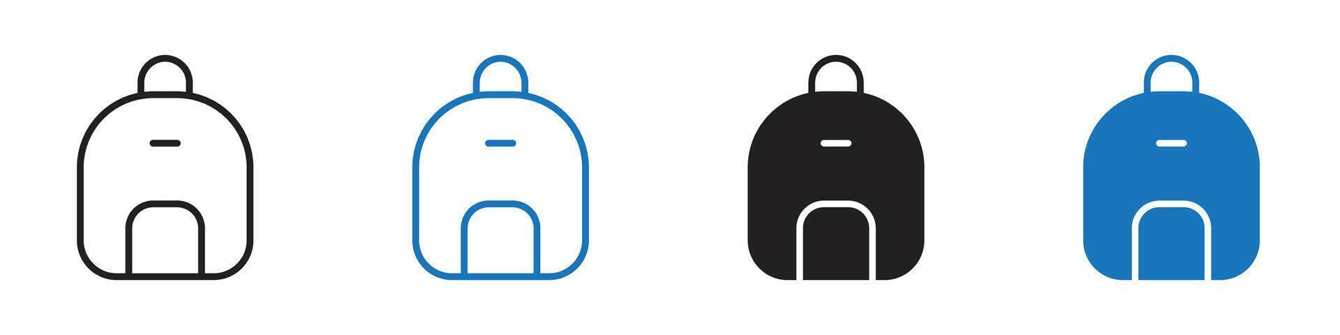 Backpack icon set outline vector