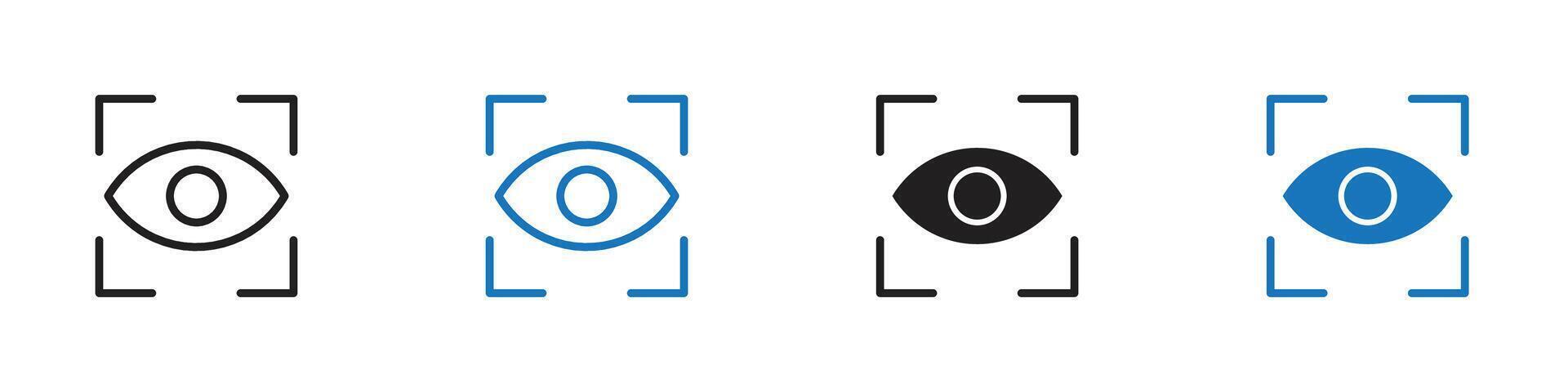 Eye vision icon set outline vector