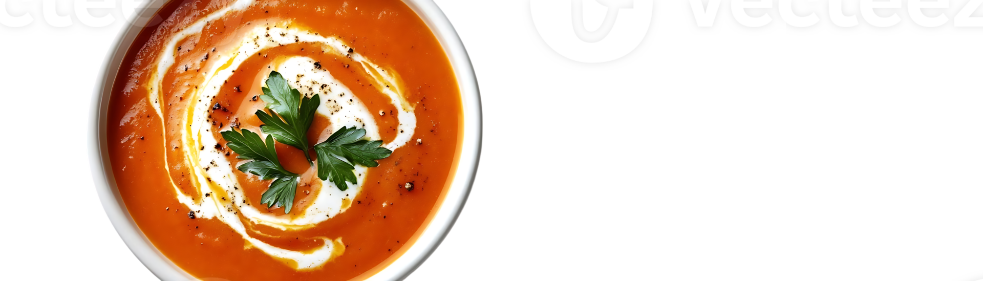 Creamy Tomato Soup with Parsley Garnish, A Delicious and Easy Recipe with a Transparent Background png