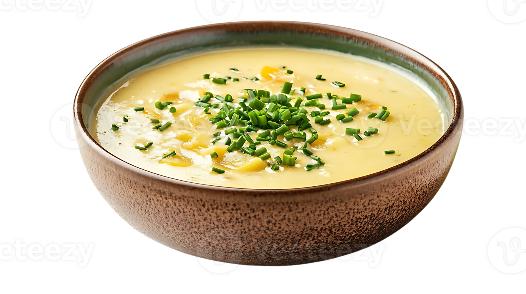 Creamy Potato Soup with Chives, a Delicious and Comforting Dish with a Transparent Background png