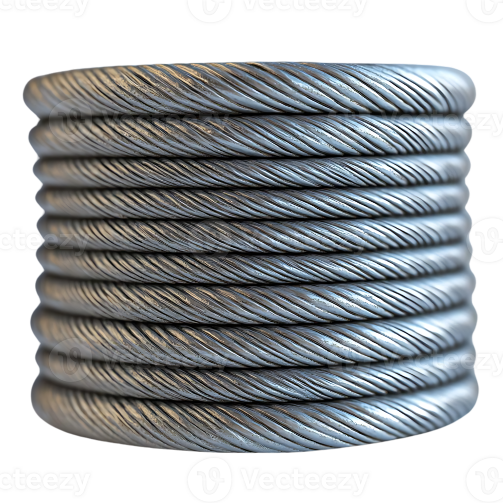 Metal Wire Rope Coiled with a Transparent Background png