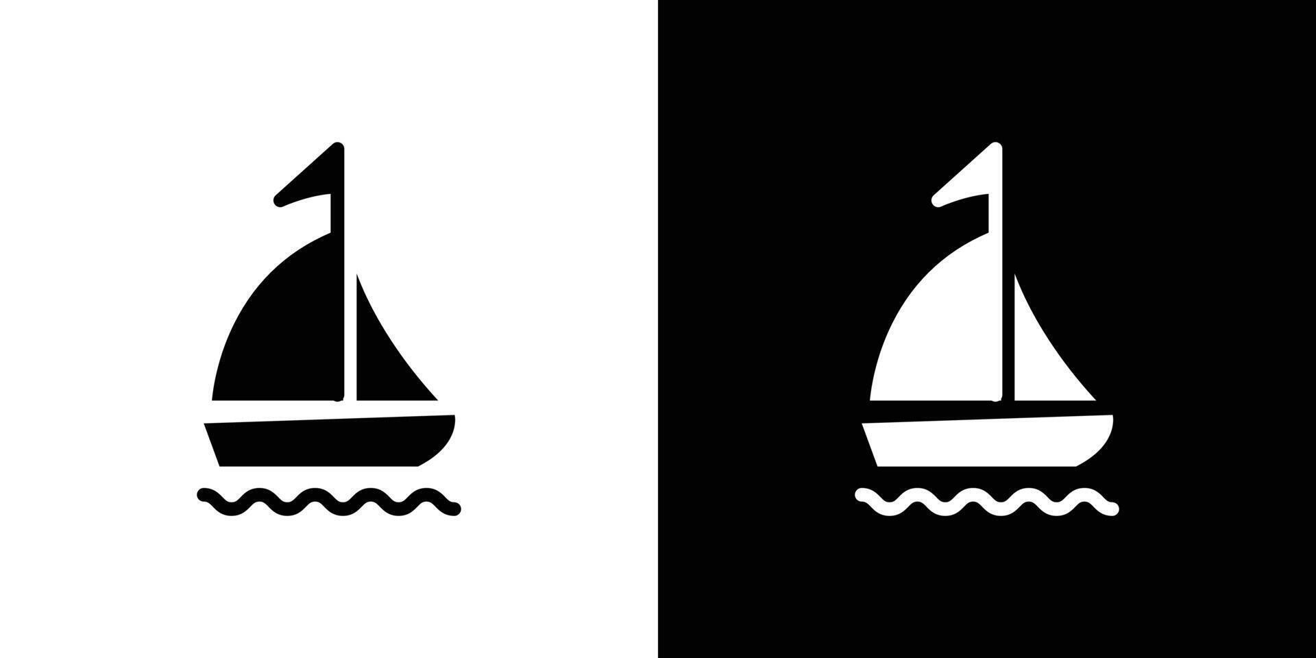 Sailboat icon Flat fill set collection vector