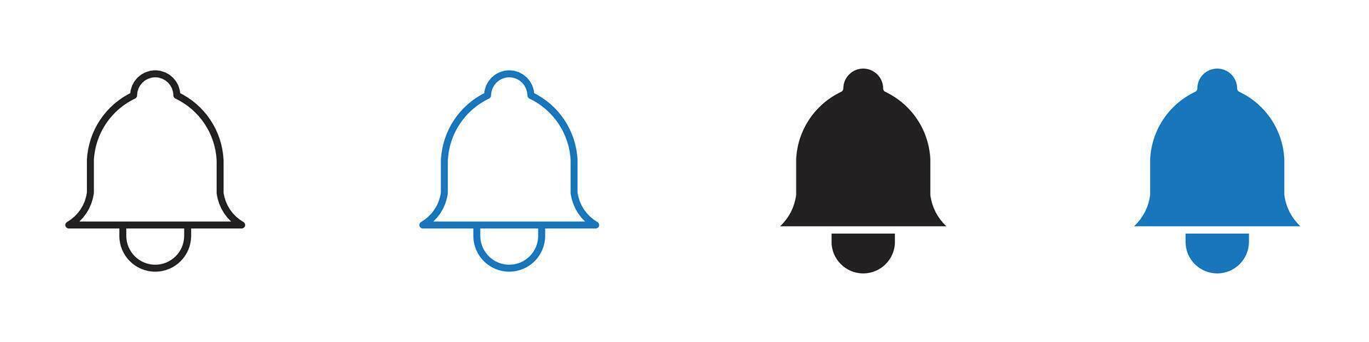 Bell icon set outline vector