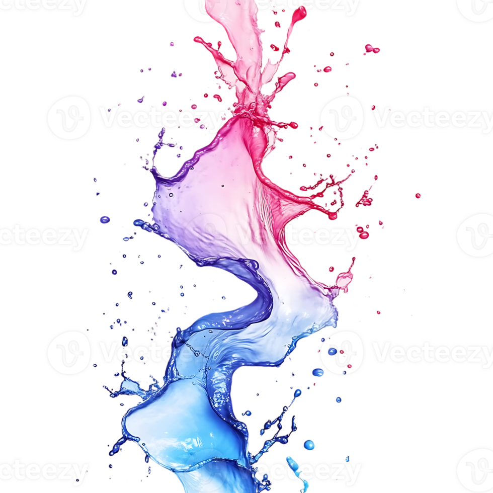Abstract Color Splash with Transparent Background, Vivid Hues Flowing in Dynamic S-Shape,  Vibrant Liquid Artwork png