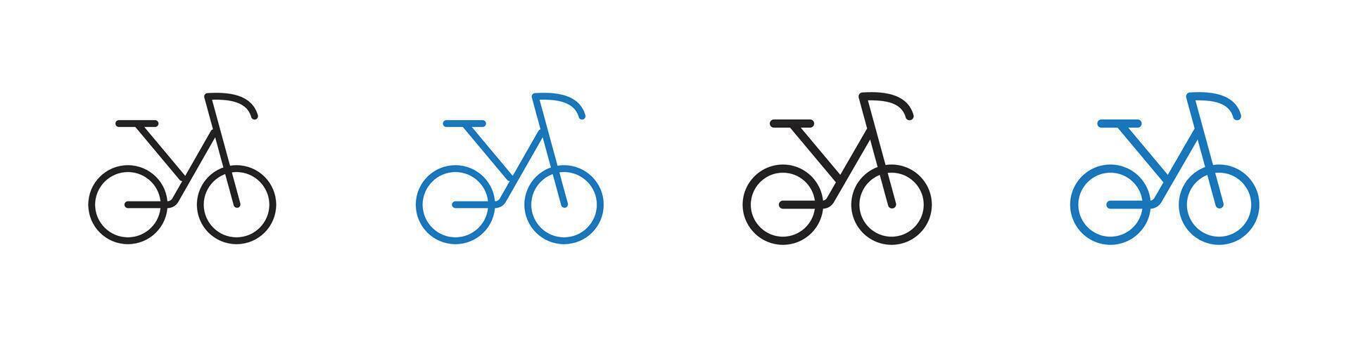 Bicycle icon set outline vector