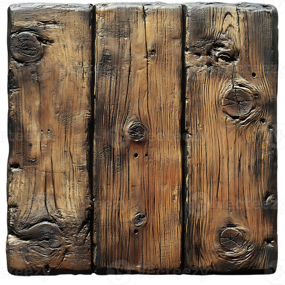 Rustic Weathered Wooden Planks with Transparent Background, Perfect for Design Projects png