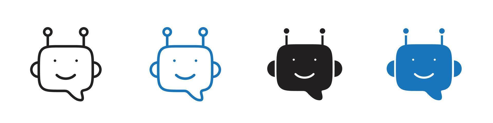 Bot icon set outline vector