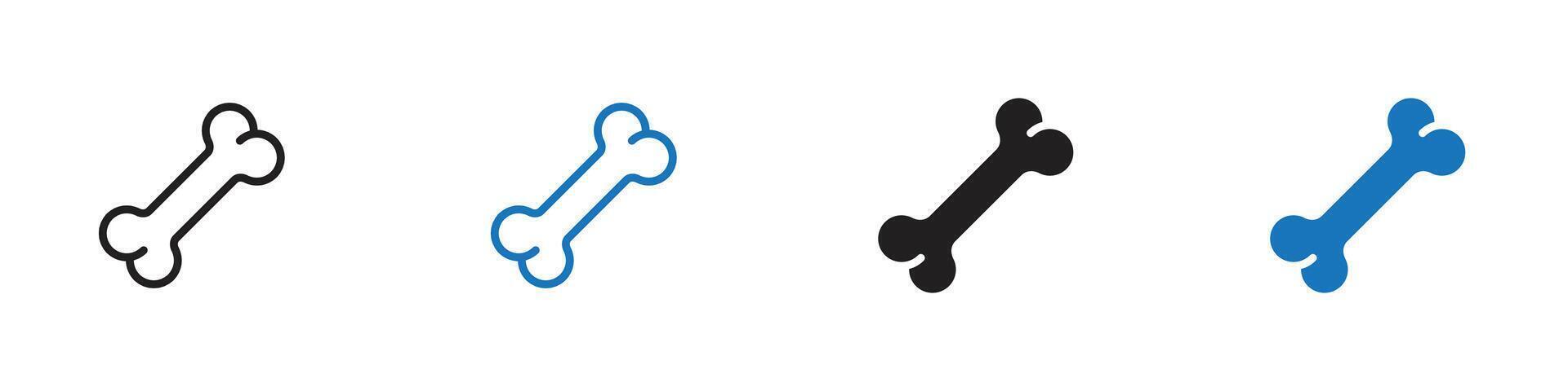 Bone icon set outline vector