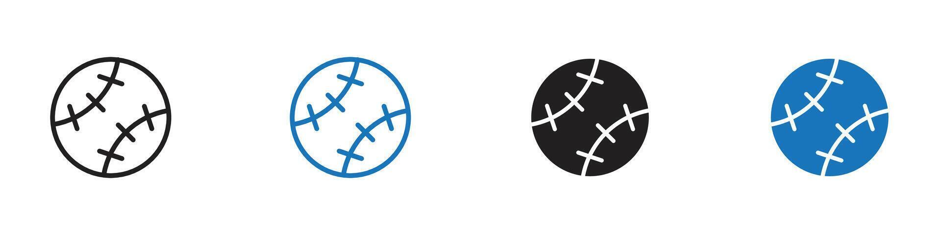 Base ball icon set outline vector