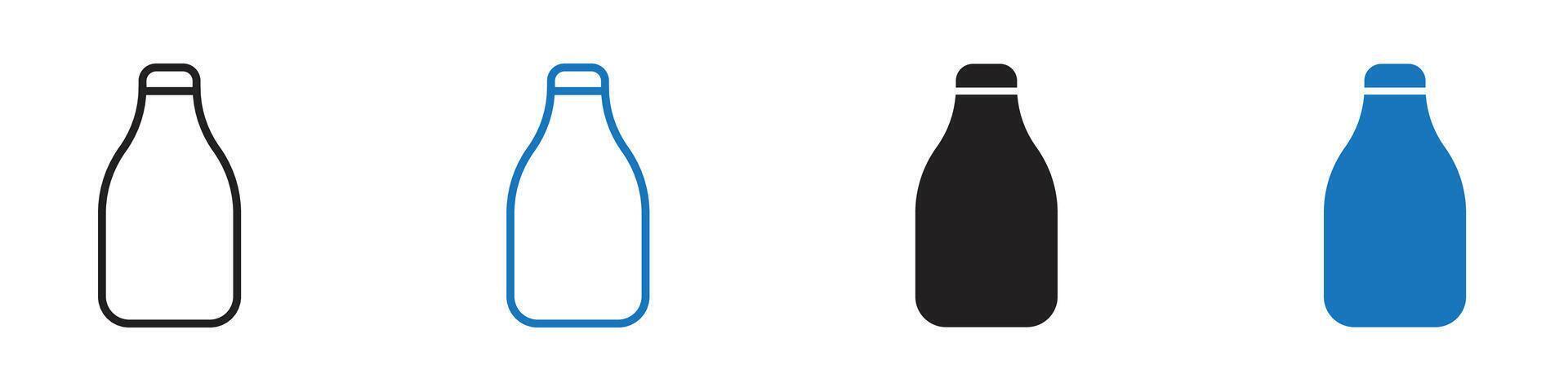 Bottle icon set outline vector