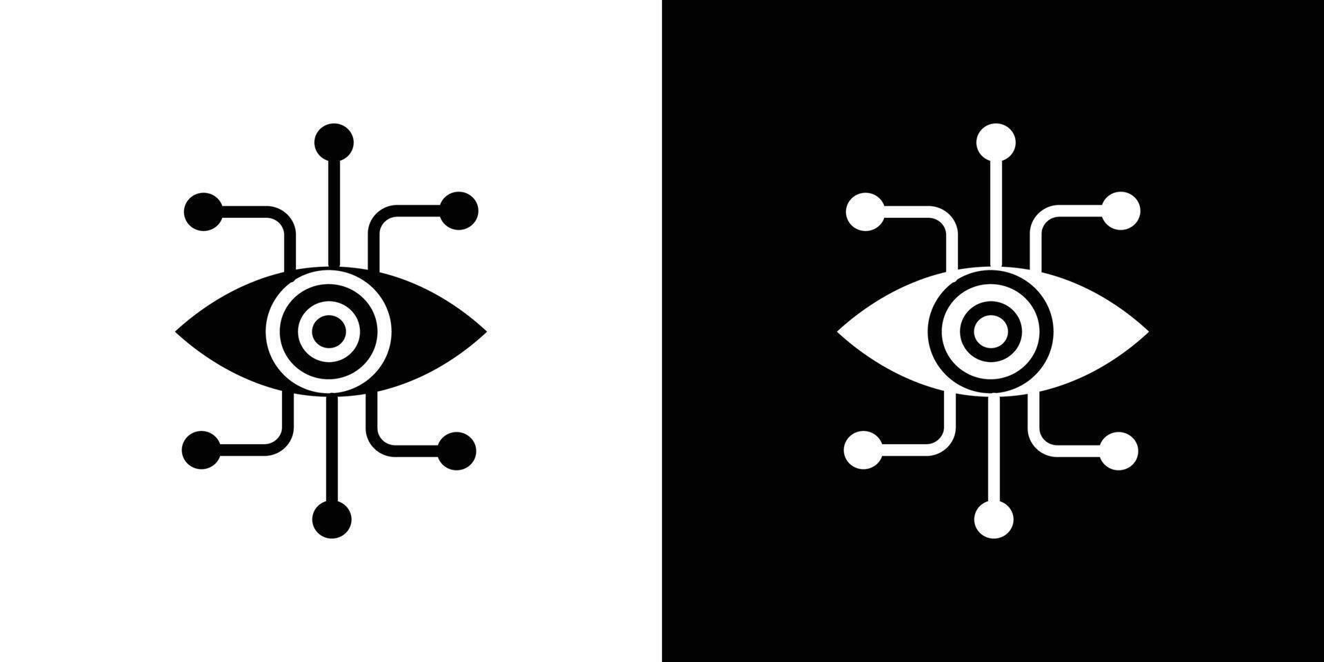 Bionic eye icon Flat fill set collection vector