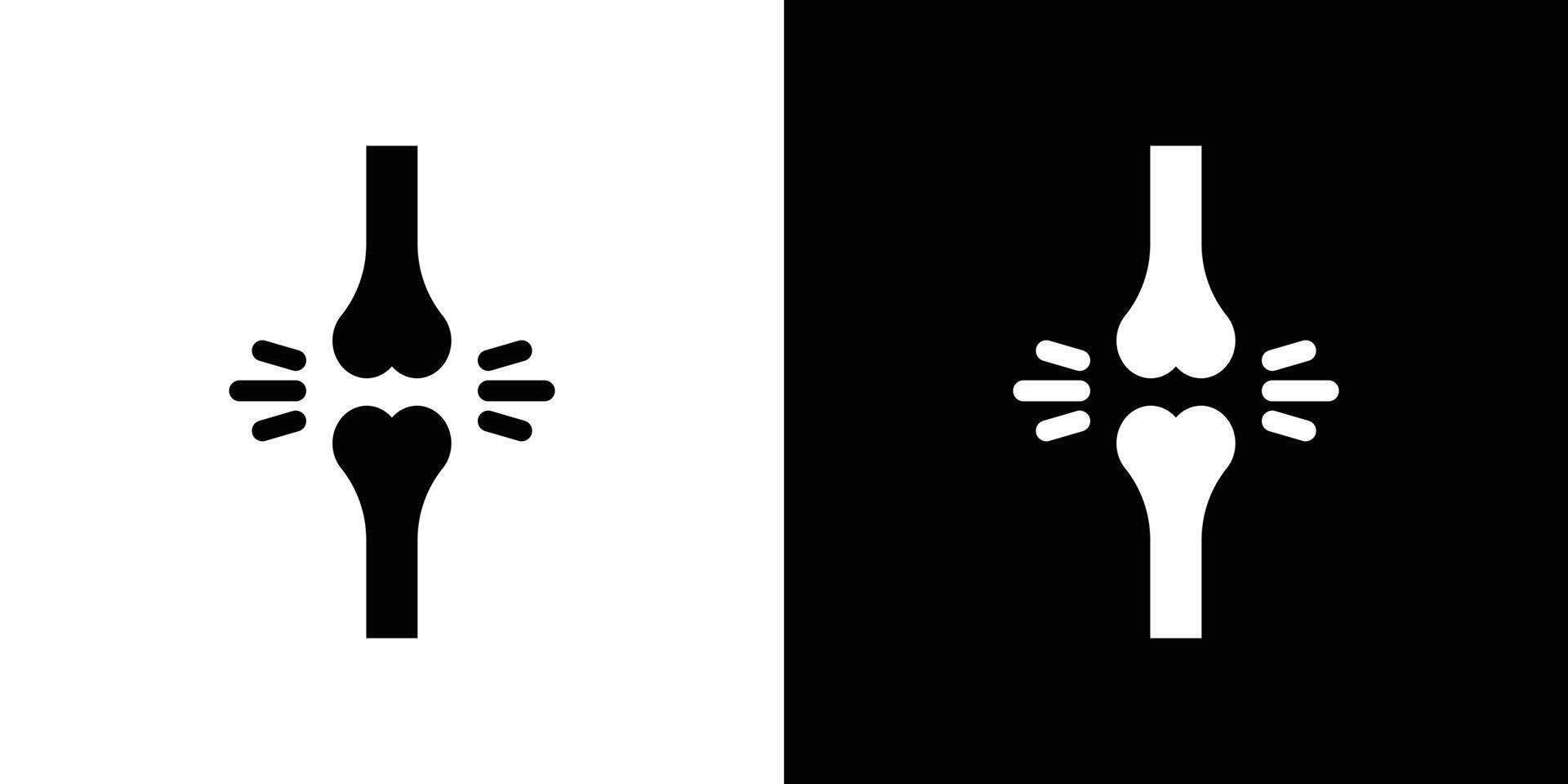 Arthritis knee joint pain icon Flat fill set collection vector