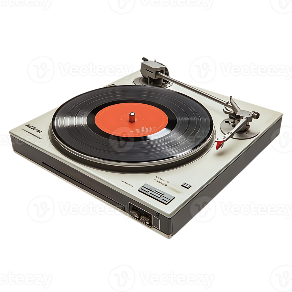 Vintage Audiophile Turntable with Transparent Background, A Classic Record Player with a Modern Touch png
