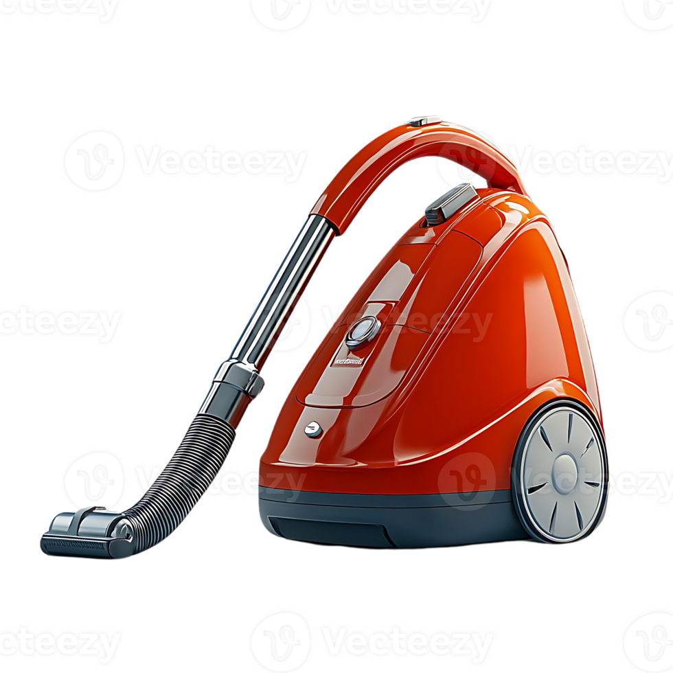 Red Vacuum Cleaner with Transparent Background png