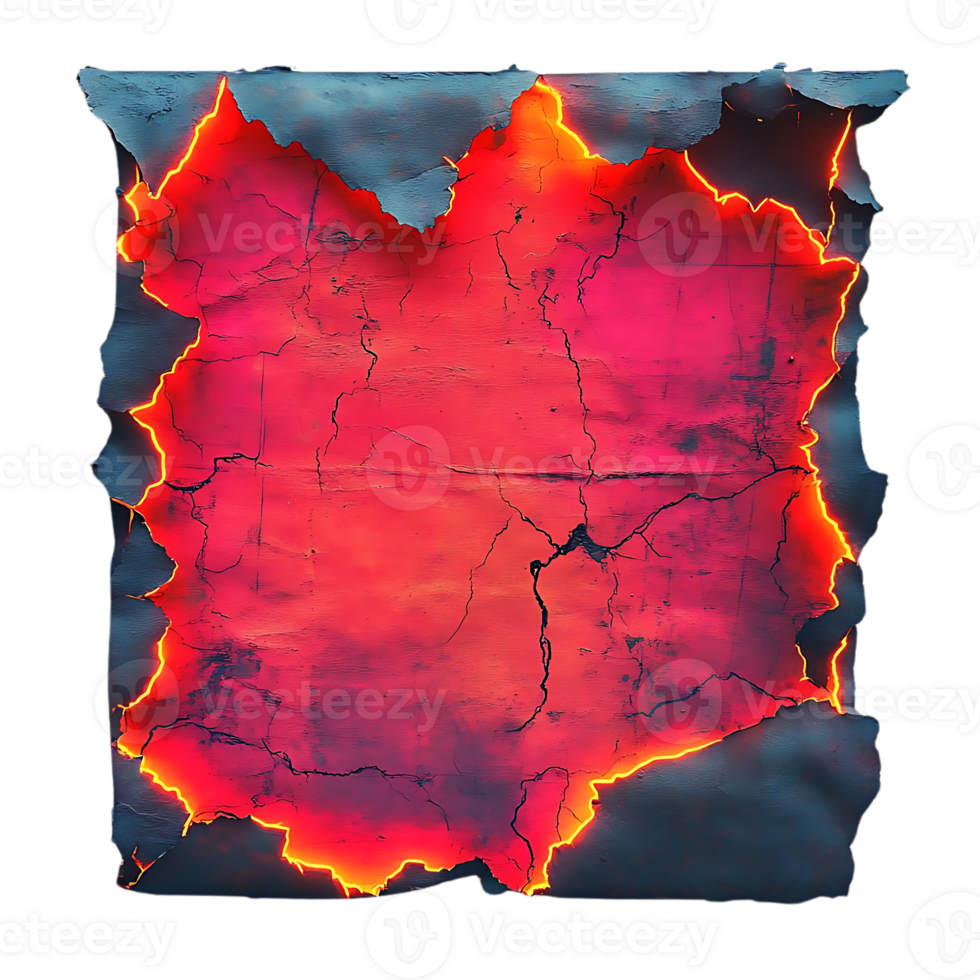 Cracked and Burning Paper with a Transparent Background png