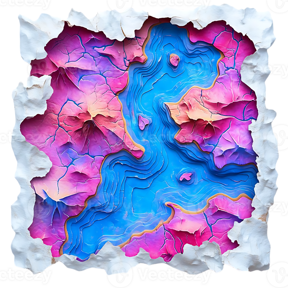 Abstract Landscape with a Ripped Paper Edge and a Transparent Background png