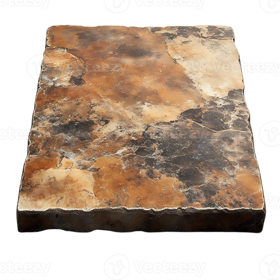 Rustic Stone Tile with a Transparent Background, Perfect for Interior and Exterior Design Projects png