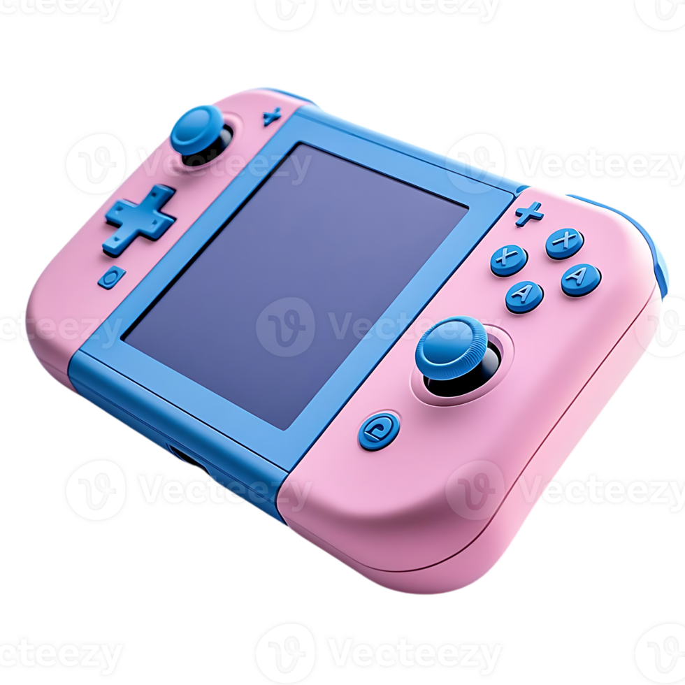 Pink and Blue Nintendo Switch Lite Console with Transparent Background png