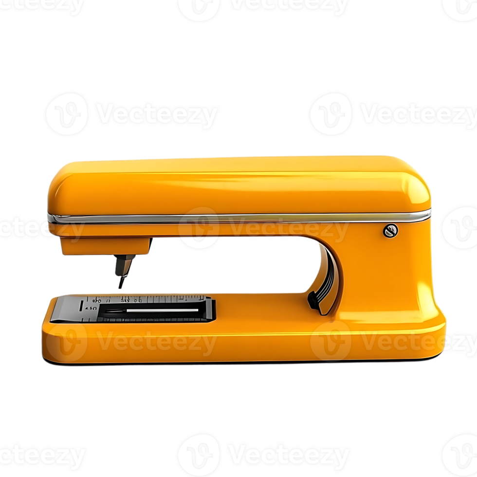 Vintage Yellow Sewing Machine with a Transparent Background png