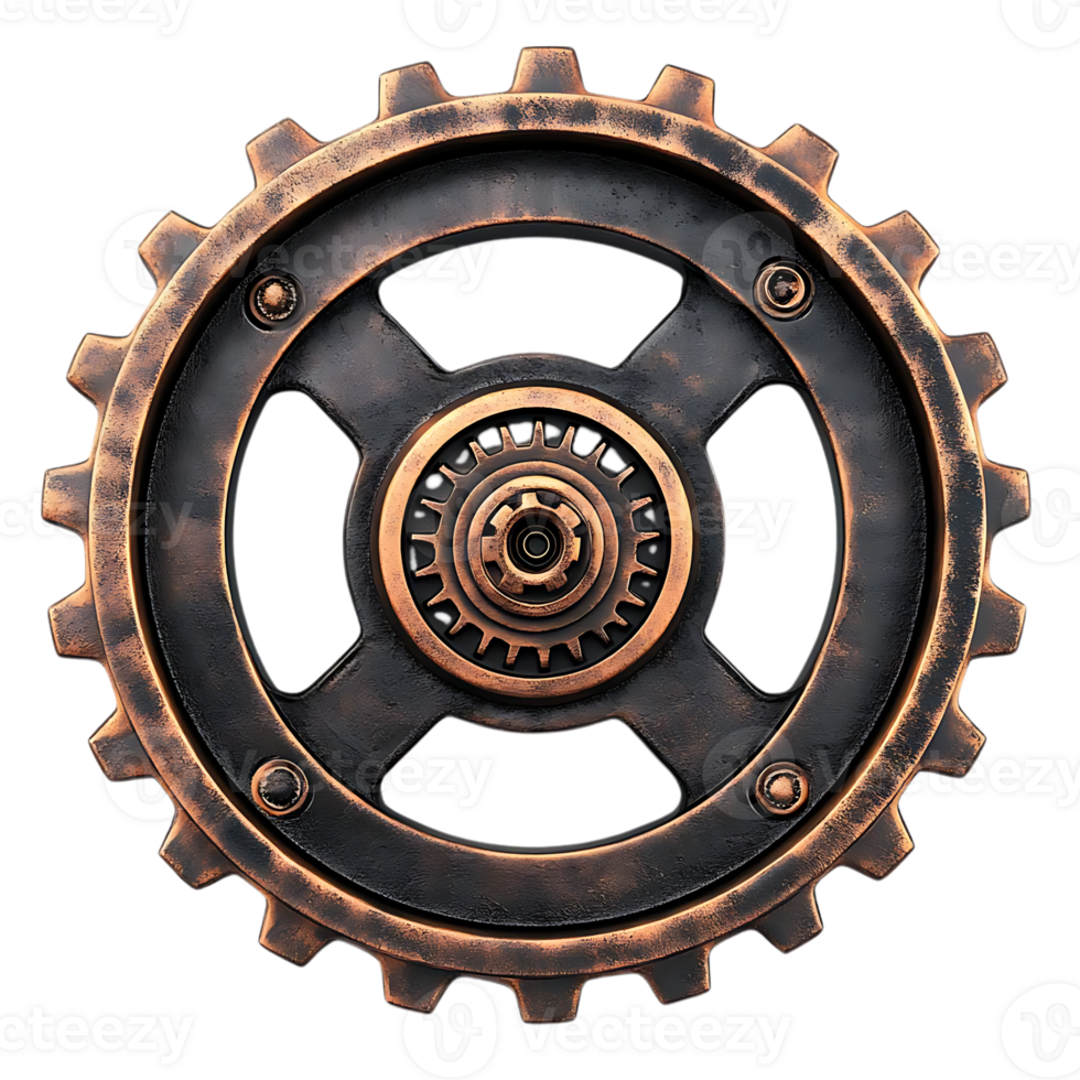 Vintage Gearwheel with Transparent Background, Isolated Rusty Cog, SteamPunk, Metal Gear, Industrial Design, Gear Wheel, Cogwheel, Vintage Style, Machinery Component, Mechanical Part, Industrial Cog, Old Gear, Rusty Gear, Gear, Cog png