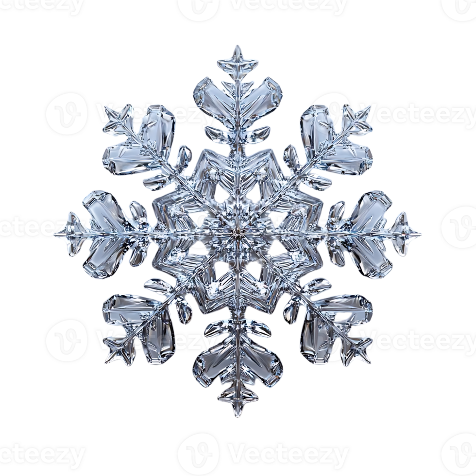 A Delicate Snowflake with a Transparent Background, Glimmering with Winter Magic png