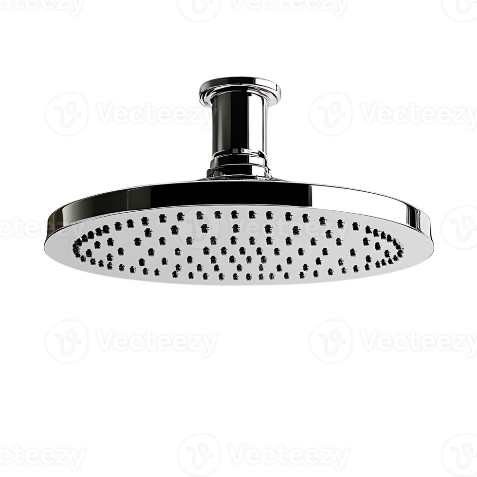 Chrome Shower Head with Transparent Background, Rain Shower Head for Bathroom with Transparent Background, Modern Shower Head Design with Transparent Background png