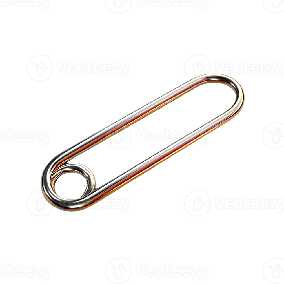 Shiny Silver Safety Pin with Transparent Background png