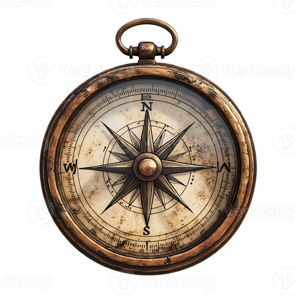 Vintage Compass with Transparent Background, A Nautical Treasure of Direction png