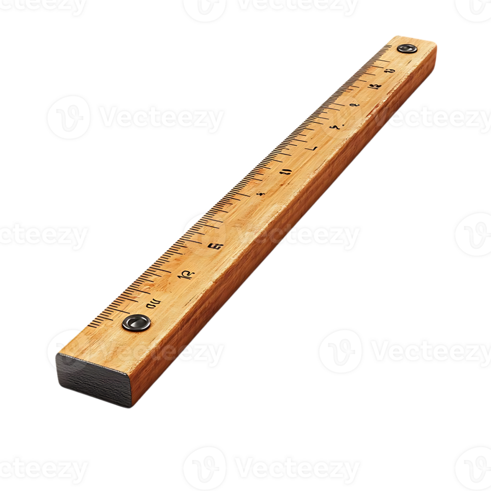 Wooden Ruler with Transparent Background, Measuring Tool with Clear Background,  Wooden Ruler Isolated,  Measuring Stick with Transparent Background png
