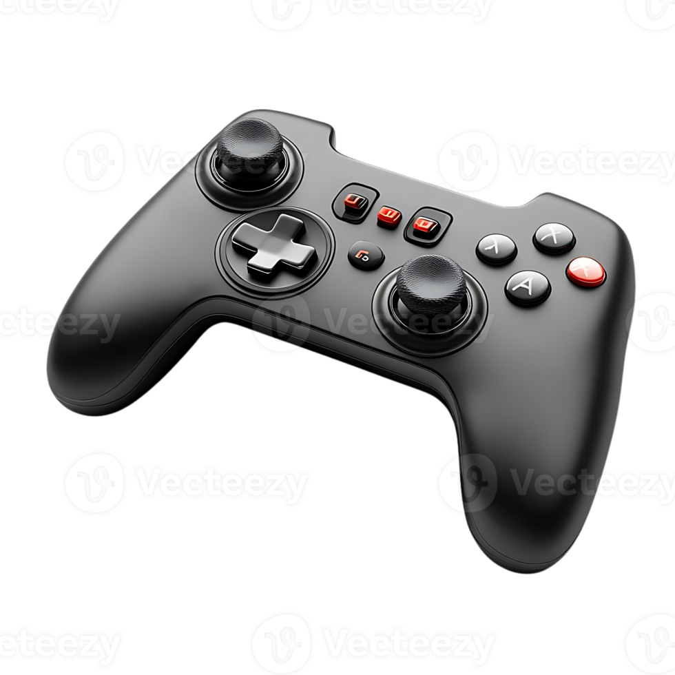 Black Game Controller with Transparent Background png