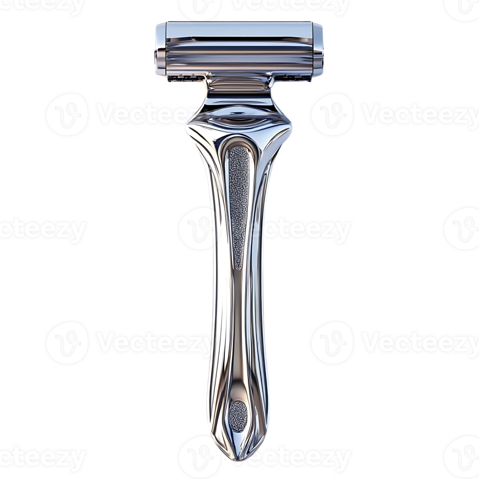 Shiny Chrome Razor Shaves Smoothly with a Transparent Background png
