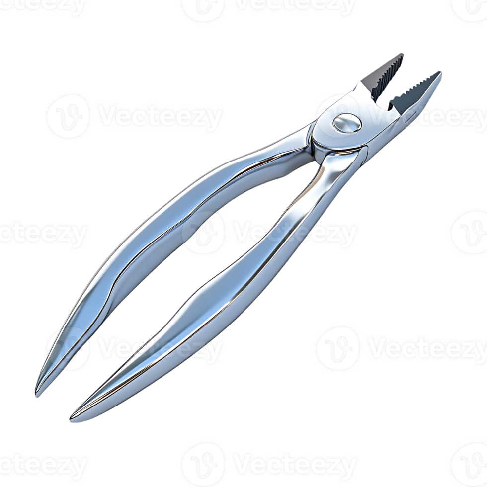 Shiny Silver Pliers with a Transparent Background, Perfect for Crafting and DIY Projects png