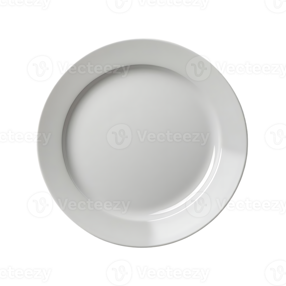 Empty White Plate with a Transparent Background for Mockup Design and Food Photography png