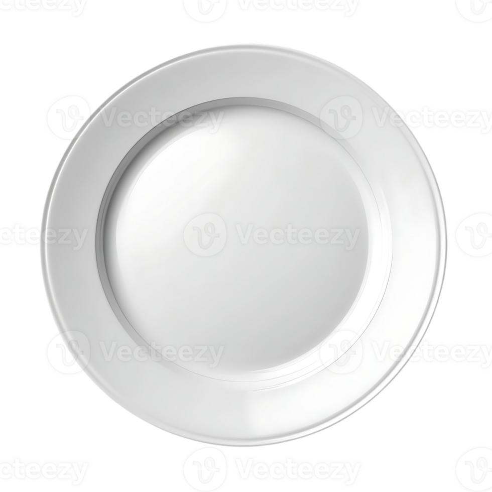 White Porcelain Plate with Transparent Background, Ideal for Mockups and Design Projects png