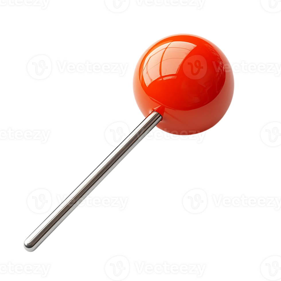 Red Pushpin with Transparent Background, A Simple and Clean Design Element for Presentations and Graphics png