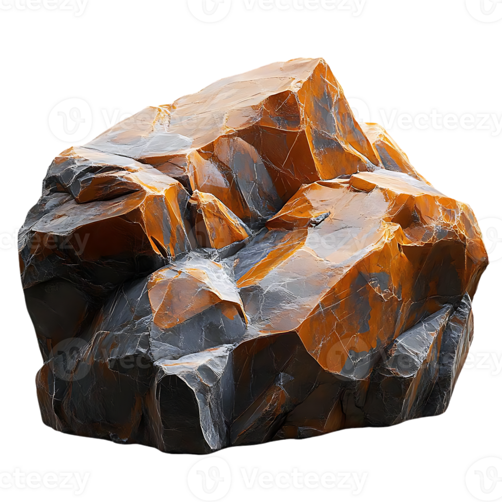 A Rough and Rugged Orange Rock with a Transparent Background png