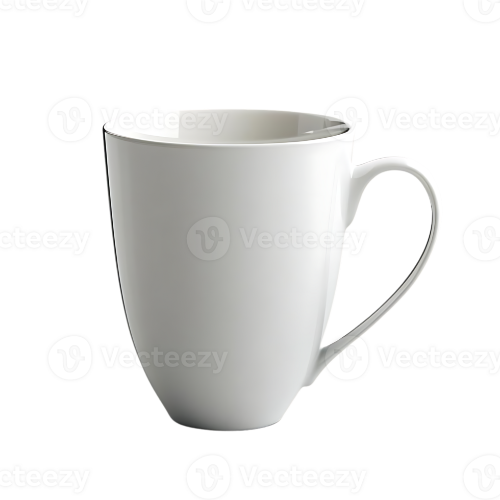 White Ceramic Mug with Transparent Background for Coffee, Tea, or Hot Chocolate png