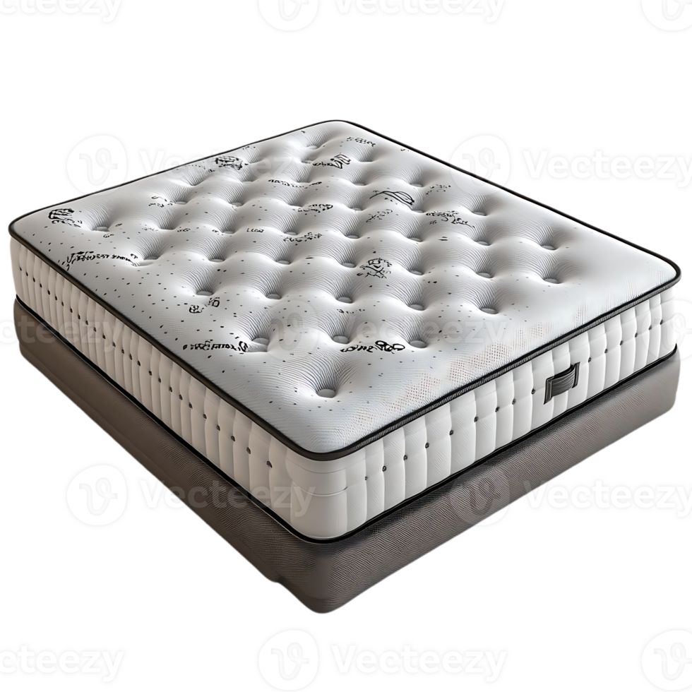 Luxury Mattress with a Transparent Background, Featuring a Plush Top and a Supportive Core, Perfect for a Comfortable Night's Sleep. png
