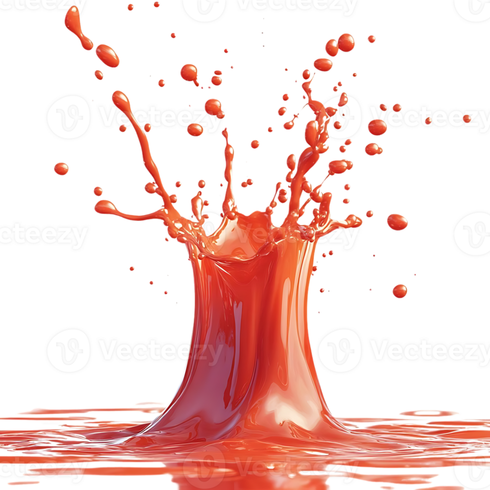 Red Liquid Splashing with Transparent Background, A Vibrant and Dynamic Display of Color png