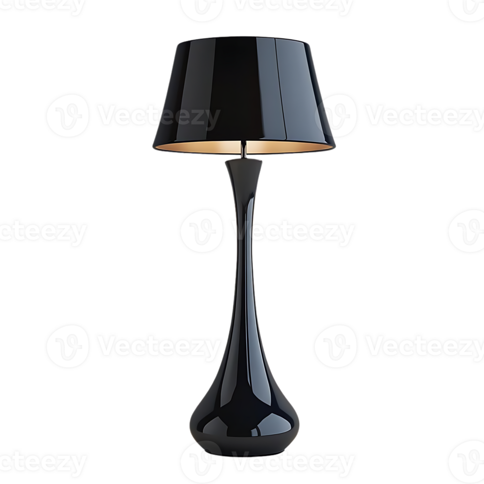 Elegant Black Table Lamp with a Transparent Background, Perfect for Modern Decor png