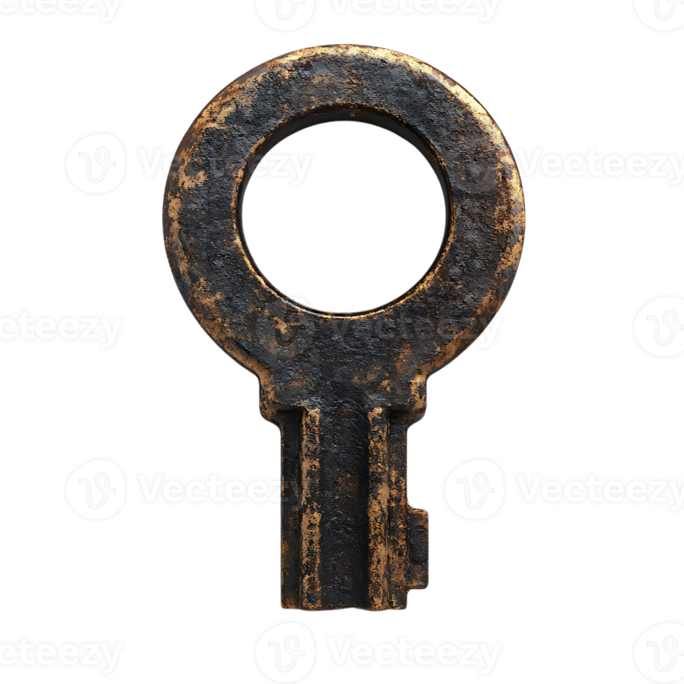 Rustic Antique Key with a Transparent Background, Perfect for Vintage Designs and Projects png