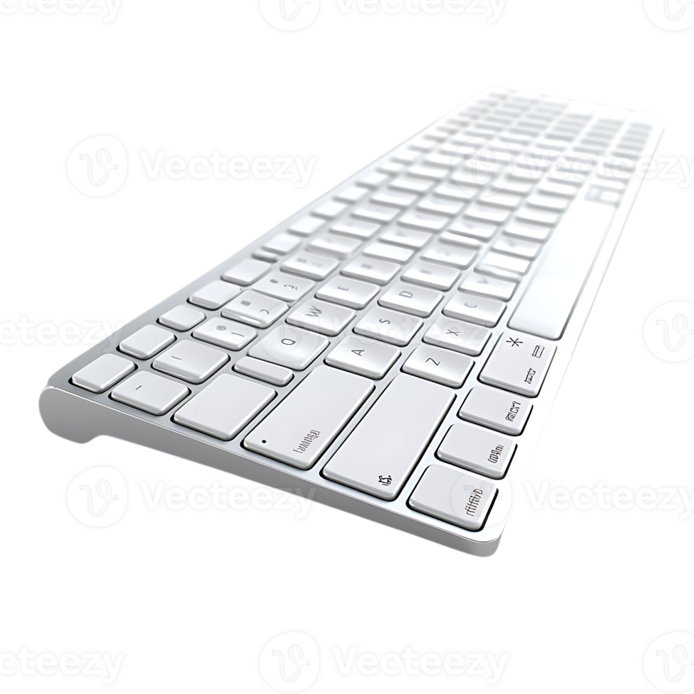 Wireless Keyboard with a Transparent Background, Modern Design, Sleek, and Minimalist for Mac and PC png