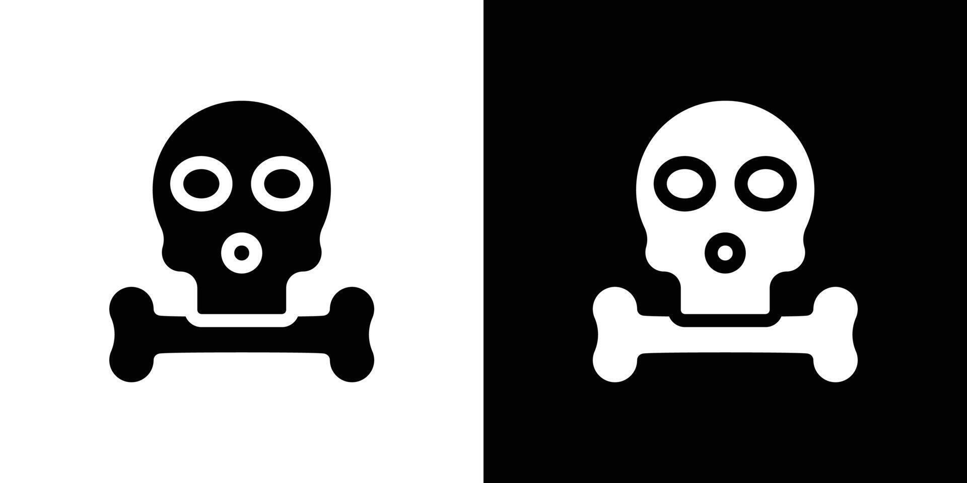 Crossbones skull icon Flat fill set collection vector